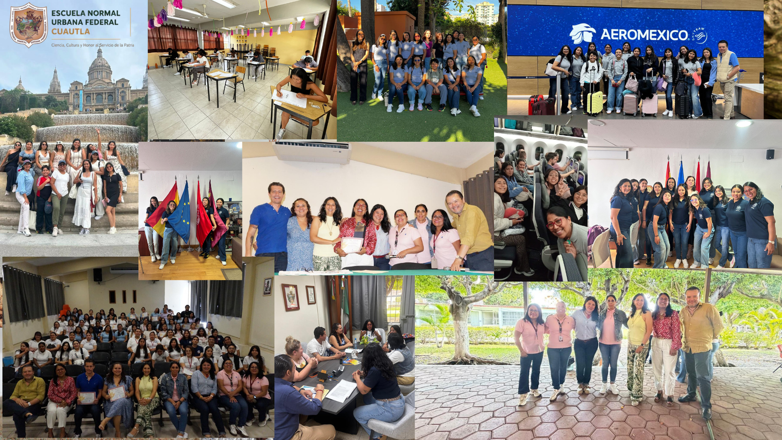 Collage de actividades academicas, intercambios y eventos de la ENUFC